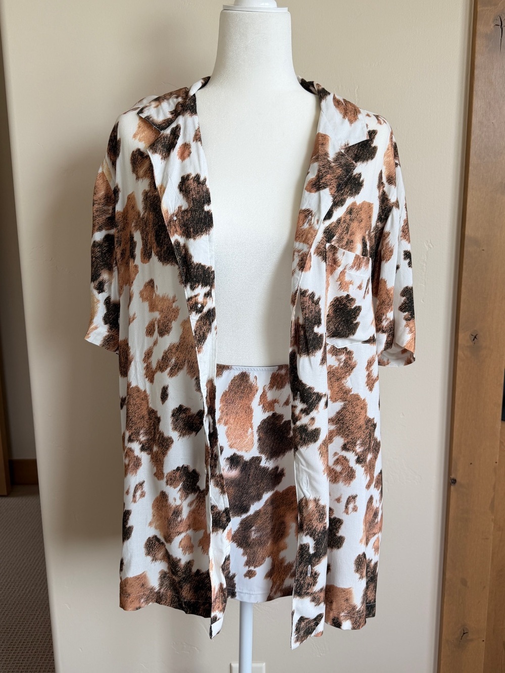 🆕 NWT WeWoreWhat Cowhide Tube Skirt & Boyfriend Shirt Set | Size M & XL